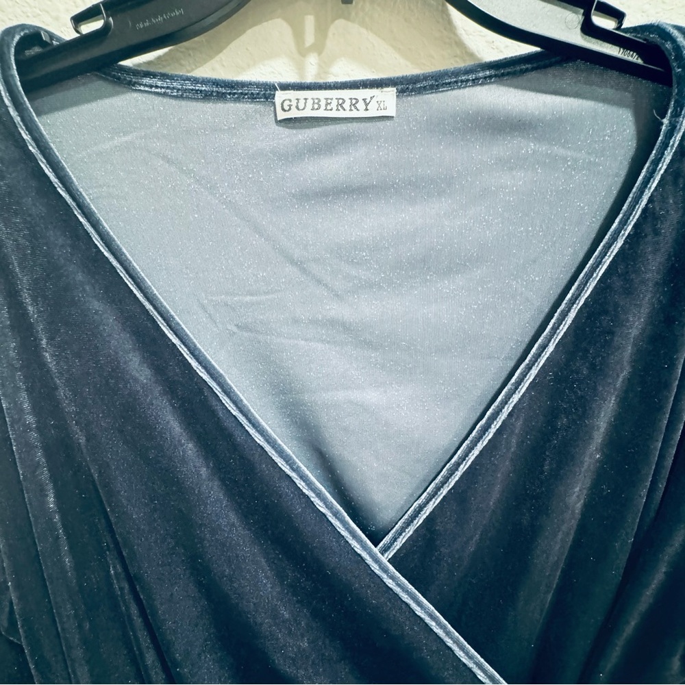 Slate Blue Velvet Dress Xl - image 6